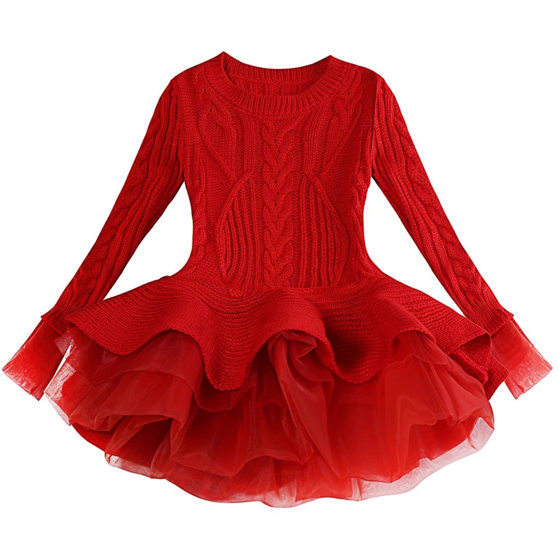 Red Tutu Sweater Dress - Adassa Rose