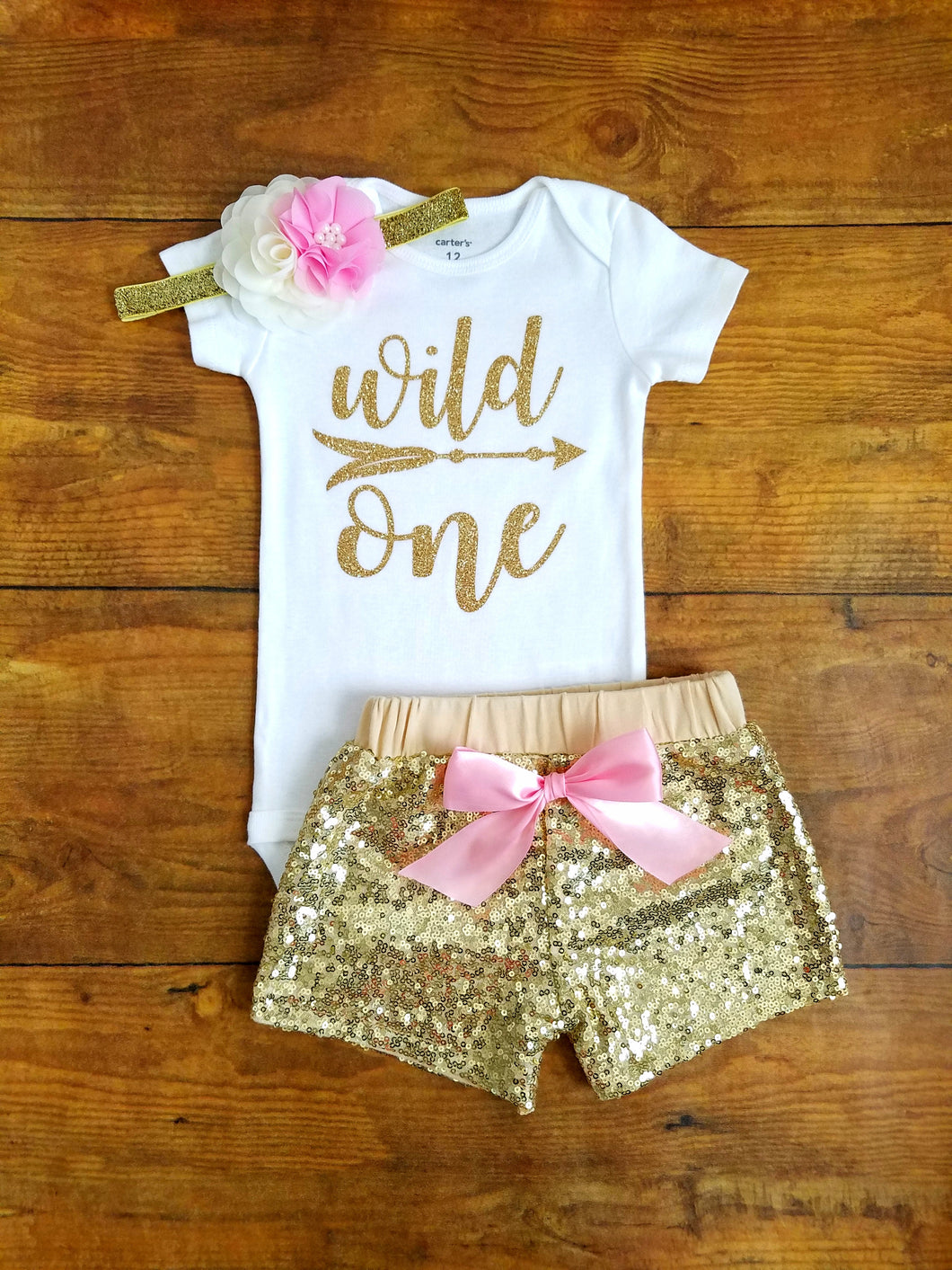 Wild One First Birthday Outfit Girl Pink And Gold - Adassa Rose