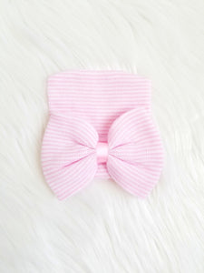 Newborn Hospital Hat Pink Newborn Bow Hat - Adassa Rose