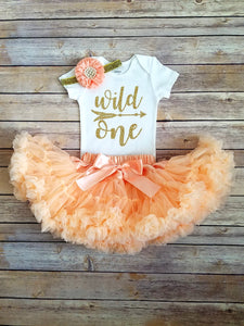Wild One Peach And Gold First Birthday Outfit - Adassa Rose