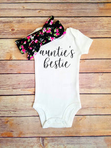 Auntie's Bestie Onesie - Adassa Rose