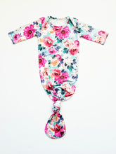 Load image into Gallery viewer, Willa Floral Newborn Knotted Gown | Coming Home Outfit Girl - Adassa Rose