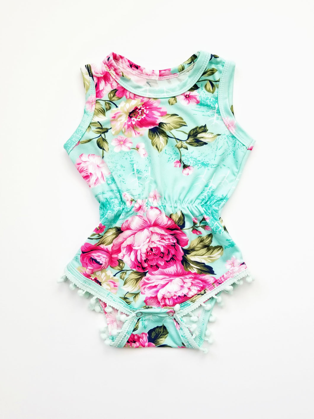 Eden Floral Pom Pom Romper Baby Girl - Adassa Rose