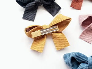Corduroy Sailor Bow Clip Set - Adassa Rose