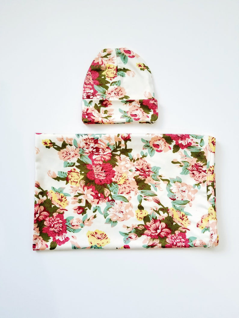 Scarlett Baby Swaddle Blanket And Hat Set Baby Blanket - Adassa Rose