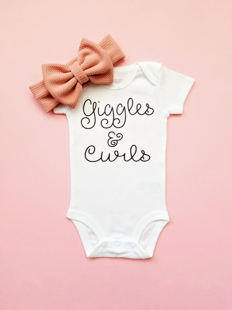 Giggles And Curls Baby Onesie - Adassa Rose