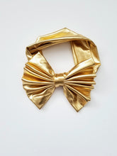 Load image into Gallery viewer, Gold Messy Bow Headwrap Baby - Adassa Rose