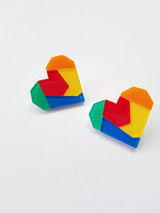 Charlise Geometric Heart Earrings - Adassa Rose