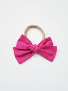 Nyla Knotted Bow Headband - Fuchsia - Adassa Rose