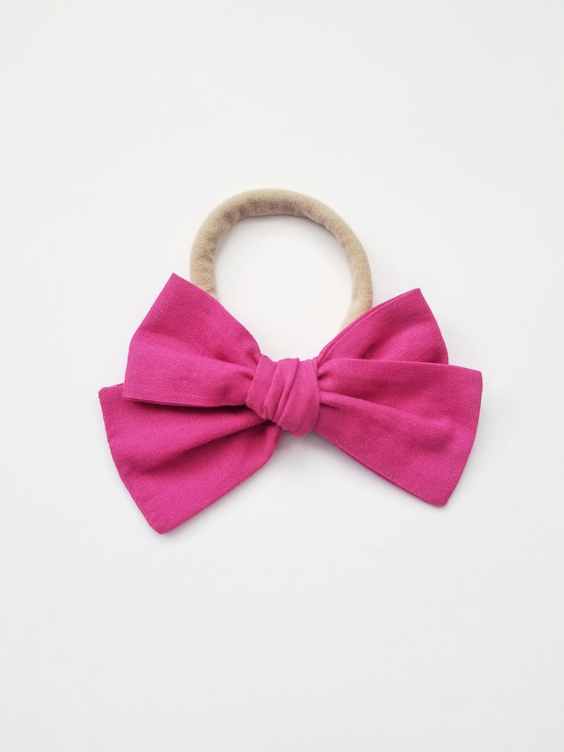 Nyla Knotted Bow Headband - Fuchsia - Adassa Rose
