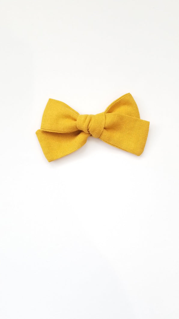 Nyla Knotted Hair Bow - Mustard - Adassa Rose