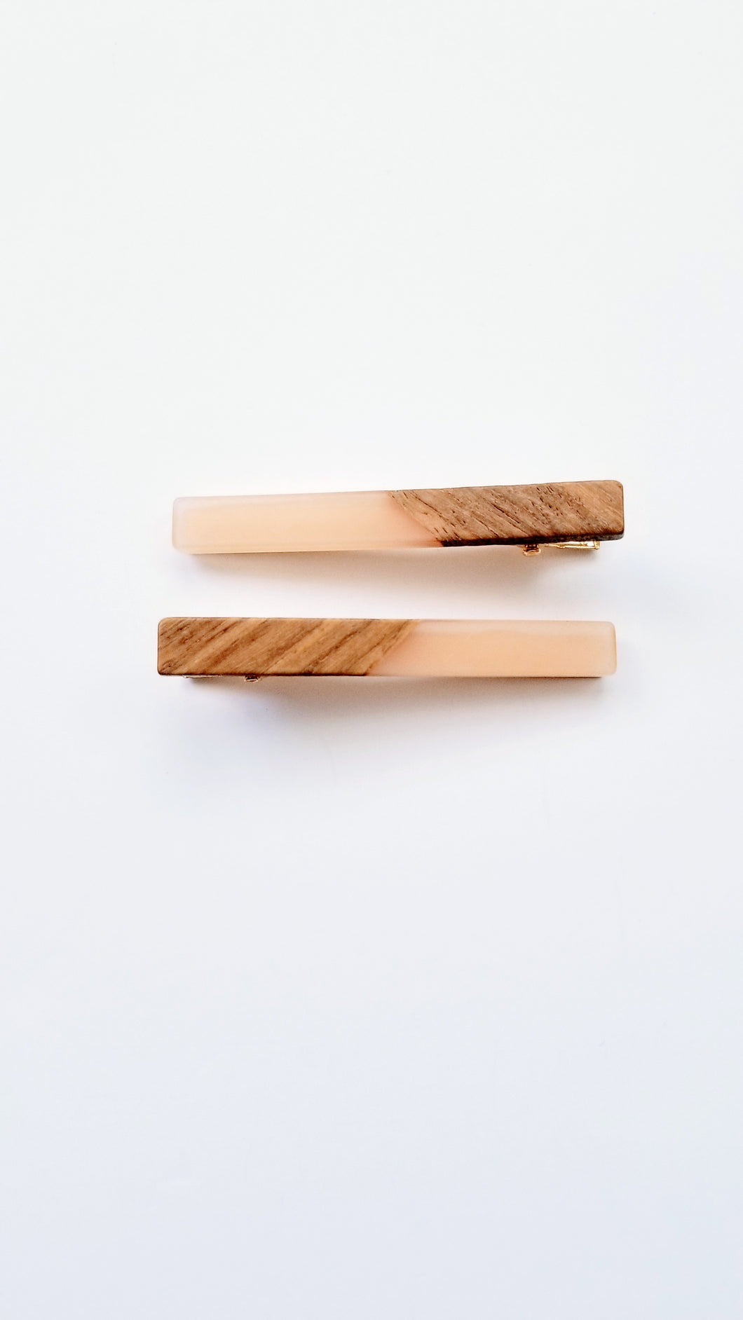 Yemi Wooden Acrylic Bar Hair Clip Set | Blush Pink - Adassa Rose