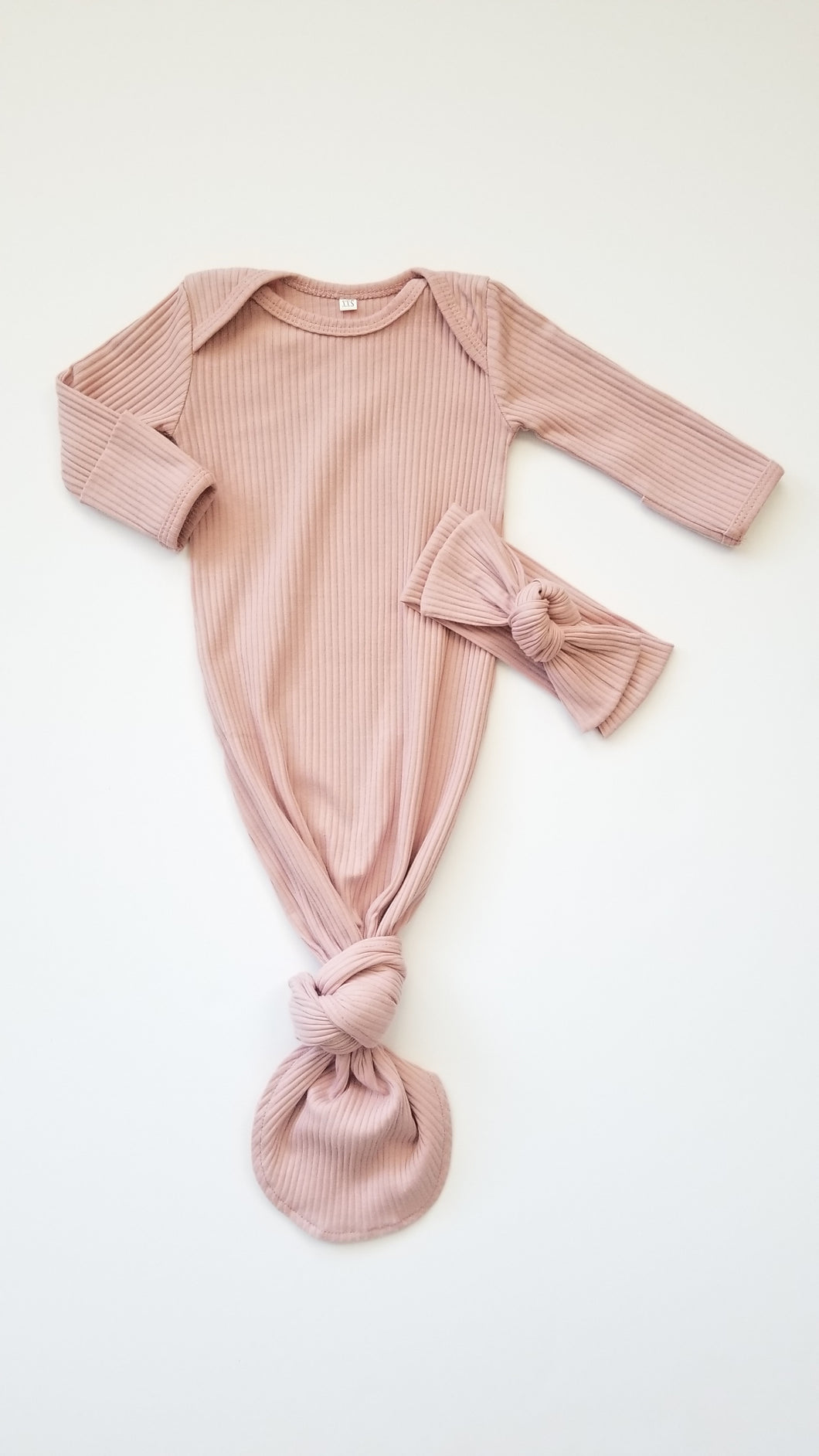 Knotted Newborn Gown | Vintage Pink - Adassa Rose