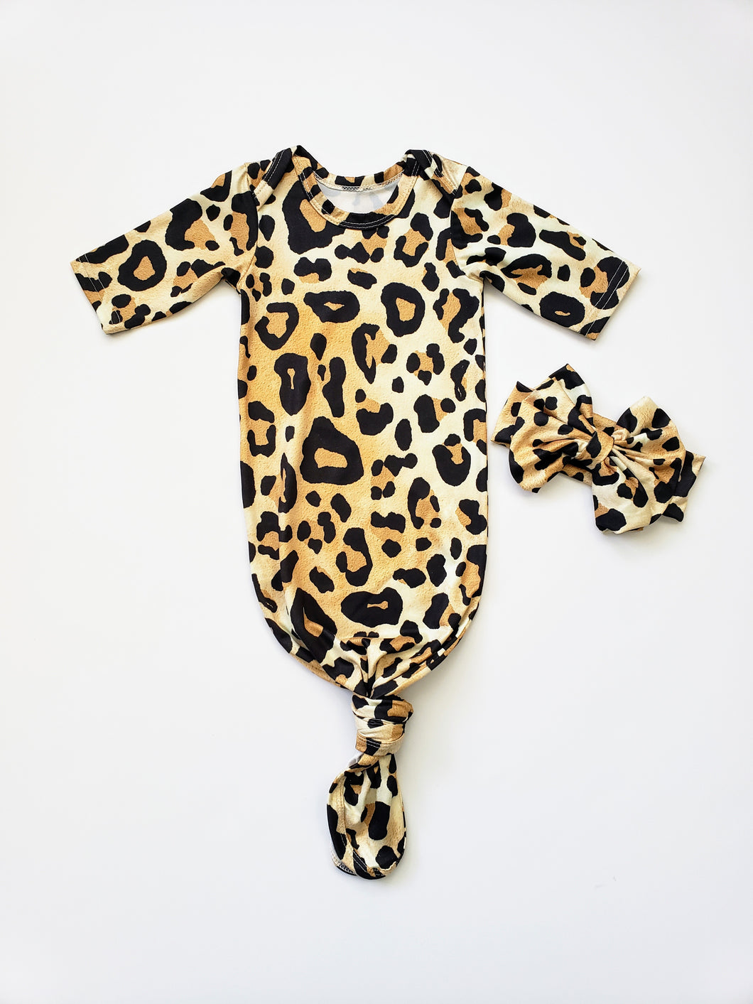 Leopard Newborn Gown Coming Home Outfit Girl - Adassa Rose