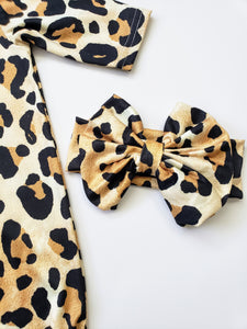 Leopard Newborn Gown Coming Home Outfit Girl - Adassa Rose