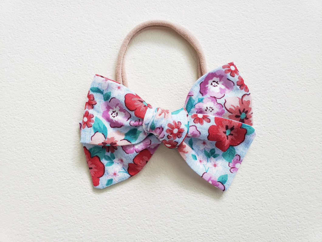 Garden Party Floral Baby Bow Headband - Adassa Rose