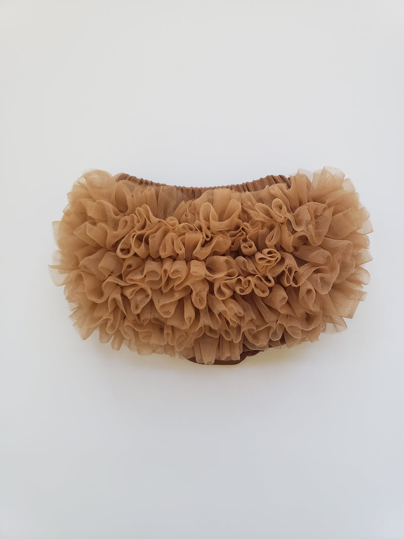 Chiffon Ruffle Bloomers In Coffee - Adassa Rose