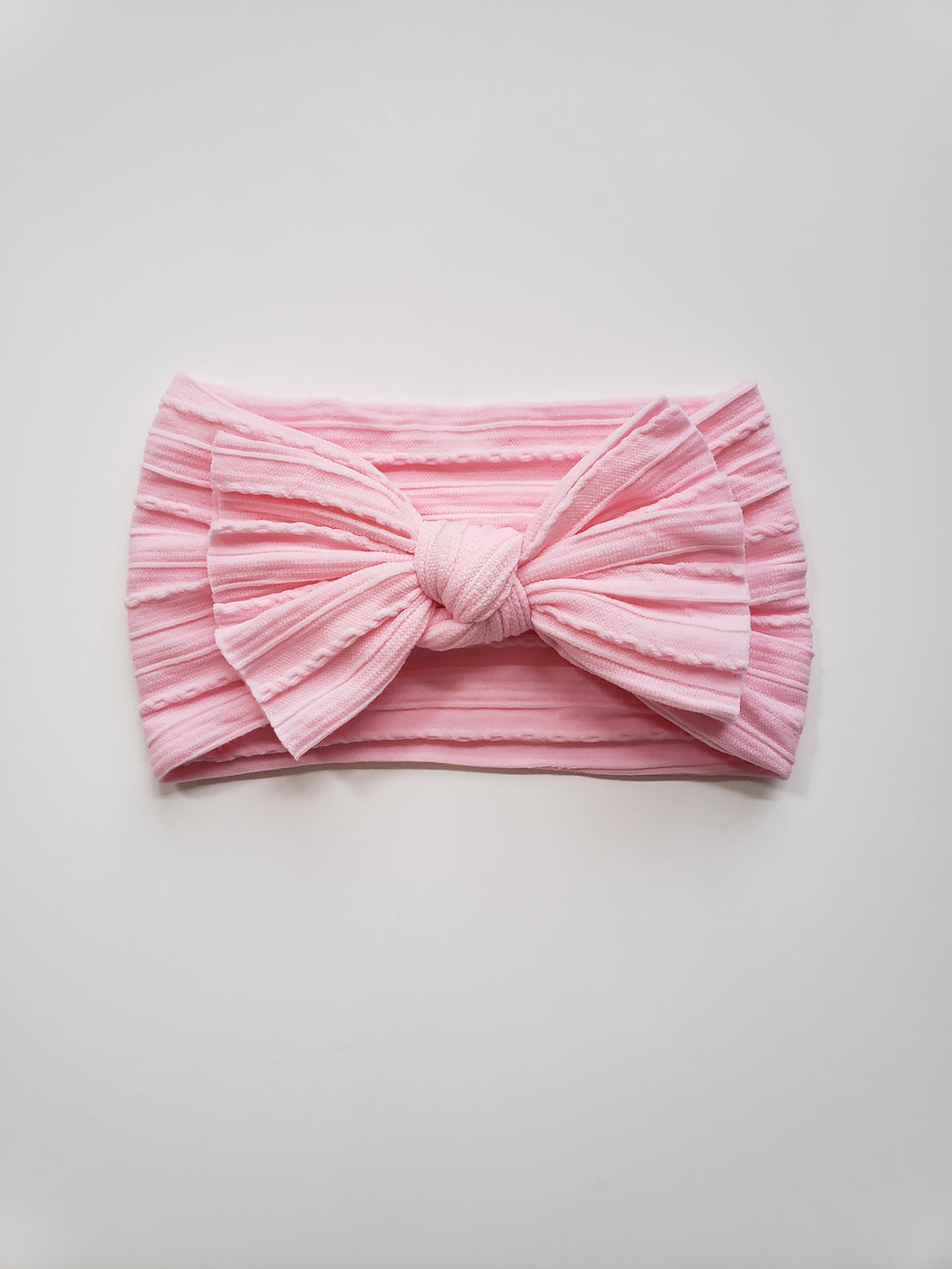 Cable Knit Bow Headband | Pink