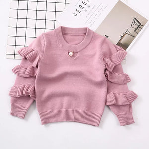 Pearla Ruffled Sleeve Sweater - Adassa Rose
