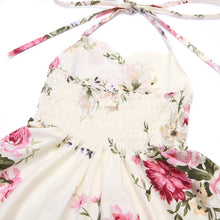 Load image into Gallery viewer, Madison Floral Halter Dress Ivory - Adassa Rose
