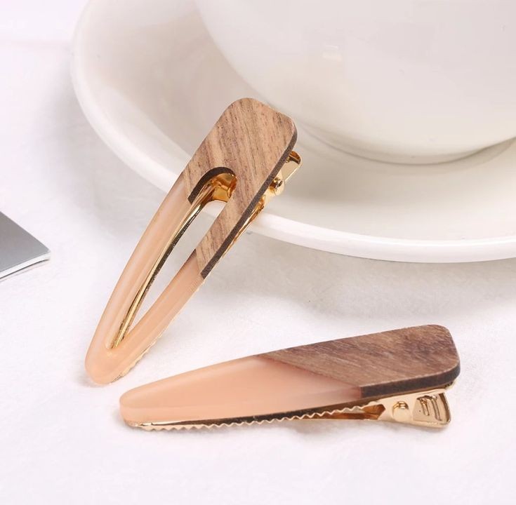 Yemi Wooden Acrylic Hair Clips | Blush - Adassa Rose