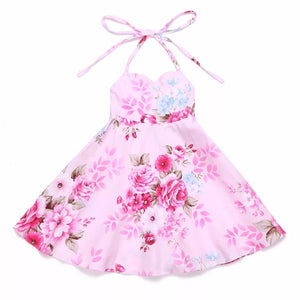 Madison Floral Halter Dress Pink - Adassa Rose