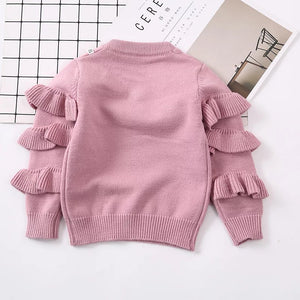 Pearla Ruffled Sleeve Sweater - Adassa Rose