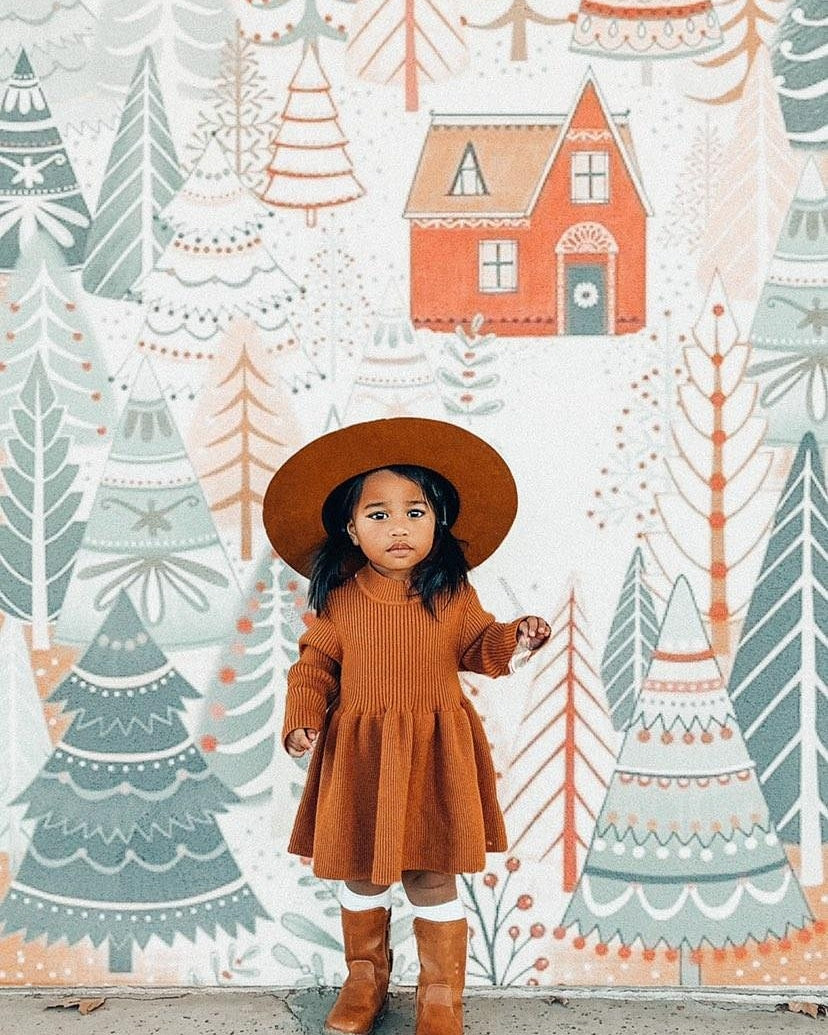Ensley Knitted Dress Chestnut - Adassa Rose