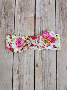 Rose Floral Top Knot Headband - Adassa Rose