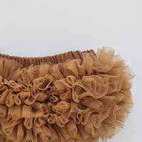 Chiffon Ruffle Bloomers In Coffee - Adassa Rose