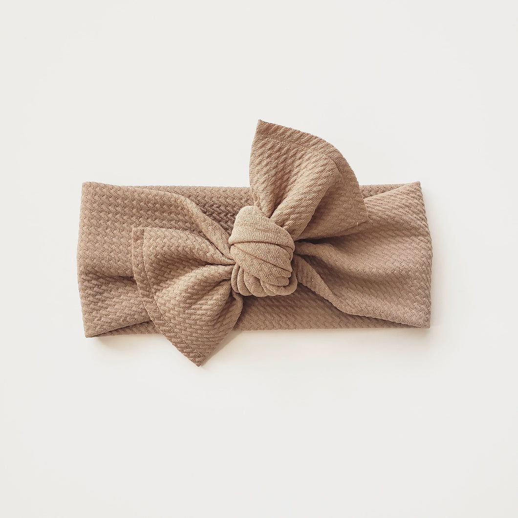 Nola Baby Bow Headband - Tan