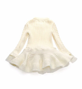 Ivory Tutu Sweater Dress - Adassa Rose