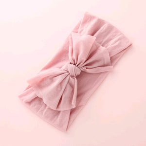 Aubrey Nylon Bow Headwrap Blush - Adassa Rose