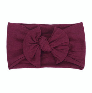 Nylon Bow Headwrap In Burgundy - Adassa Rose
