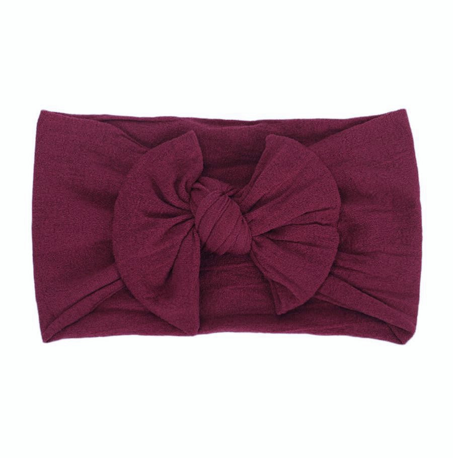 Nylon Bow Headwrap In Burgundy - Adassa Rose