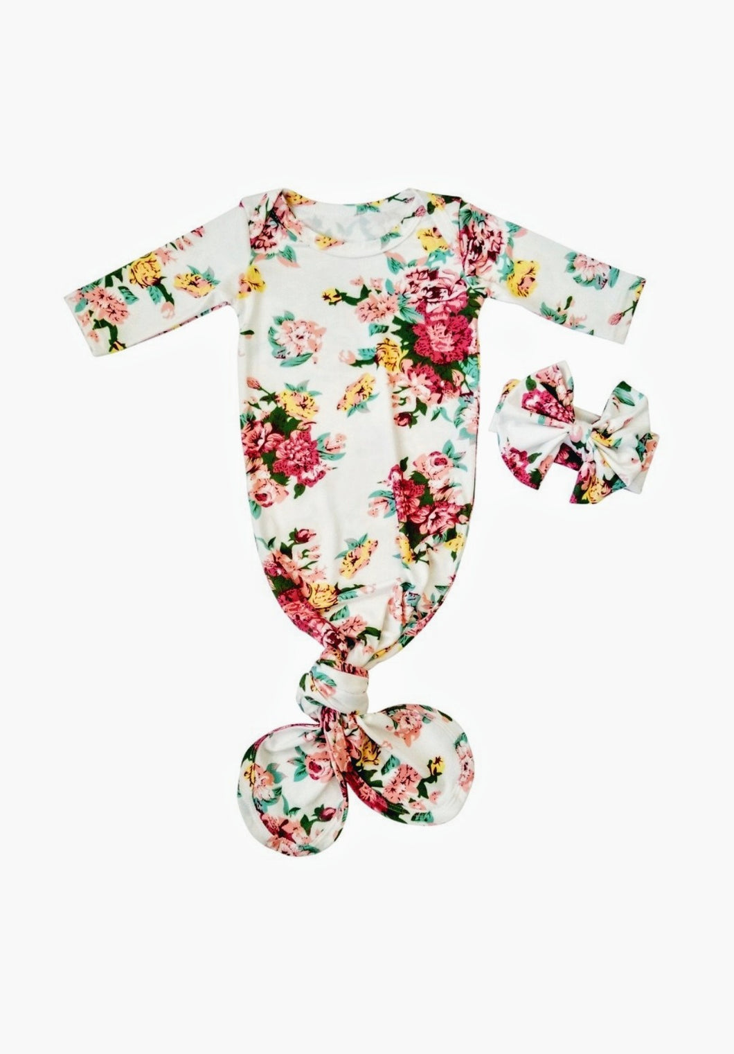 Scarlett Knotted Newborn Gown Coming Home Outfit Girl - Adassa Rose
