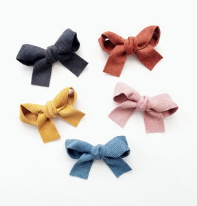 Corduroy Sailor Bow Clip Set - Adassa Rose