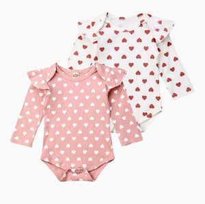 Ruffled Hearts Bodysuit - Adassa Rose