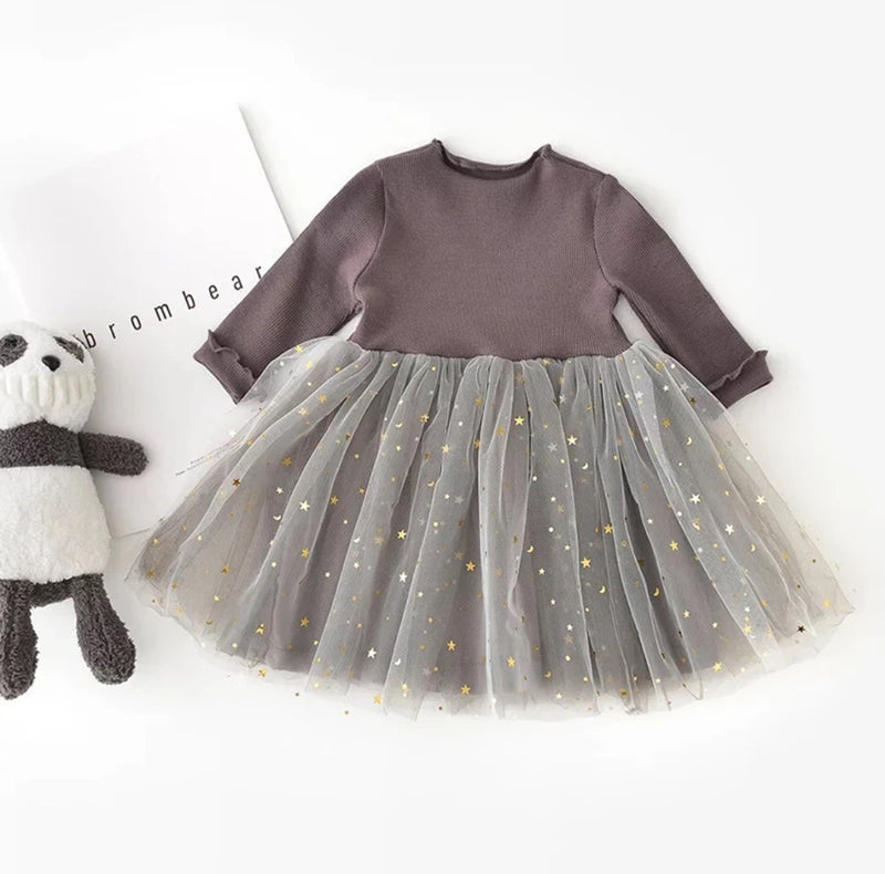 Yara Sparkle Tutu Dress Girl - Gray - Adassa Rose