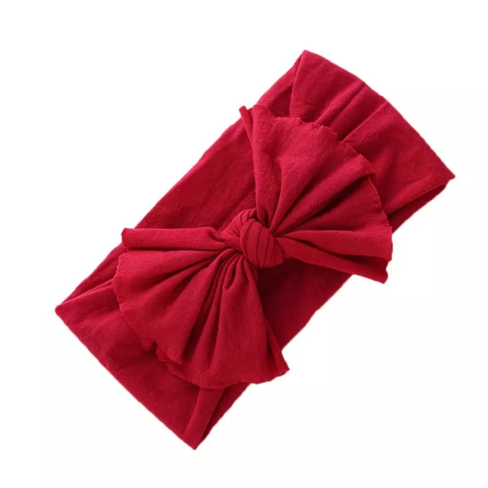Aubrey Nylon Bow Headwrap Red - Adassa Rose