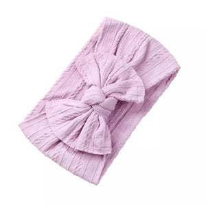 Mia Cable Knit Bow Headwrap - Lilac - Adassa Rose