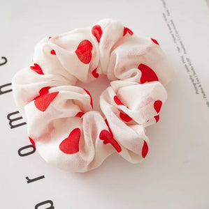 Heart Scrunchie Valentine's Day Scrunchie Red - Adassa Rose