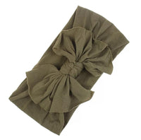 Aubrey Nylon Bow Headwrap Olive - Adassa Rose