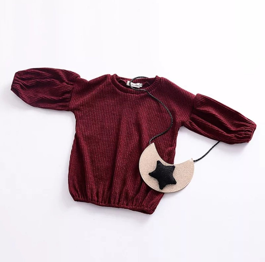 Morgan Puff Sleeve Sweater Girl - Adassa Rose
