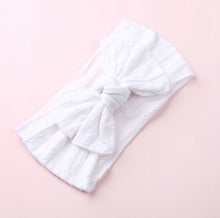 Load image into Gallery viewer, Mia Cable Knit Bow Headwrap [White] - Adassa Rose