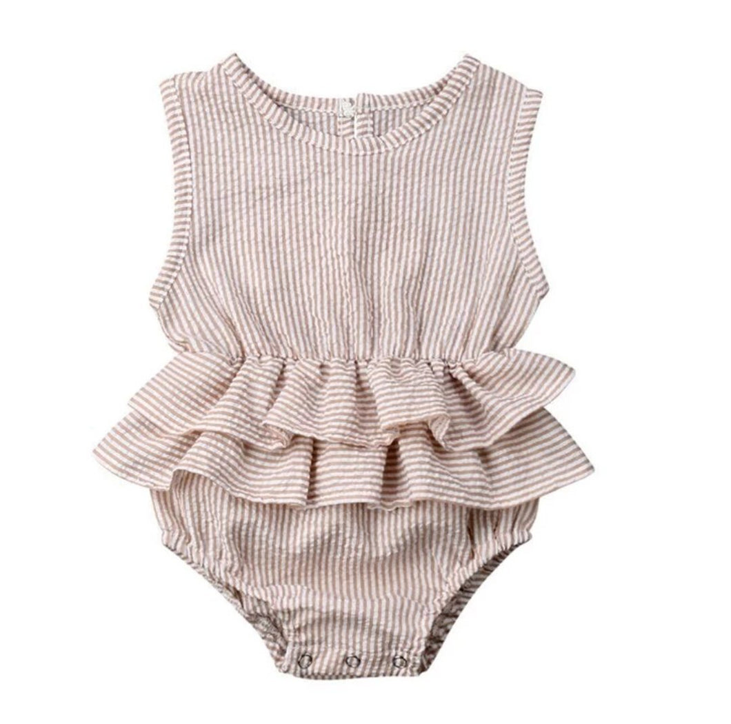 Violet Baby Girl Romper Beige - Adassa Rose