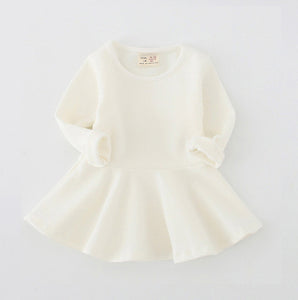 Ambria Long Sleeve Twirl Dress Cream - Adassa Rose