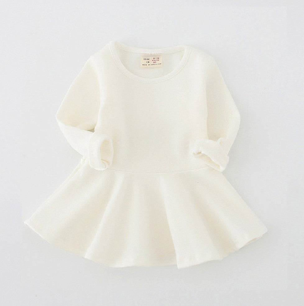 Ambria Long Sleeve Twirl Dress Cream - Adassa Rose