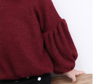 Morgan Puff Sleeve Sweater Girl - Adassa Rose