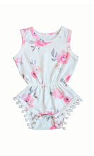 Load image into Gallery viewer, Coco Floral Pom Pom Romper Girl - Adassa Rose